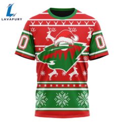 Custom NHL Minnesota Wild 3D T Shirt Specialized Unisex Christmas Is Coming Santa Claus For Man And Women