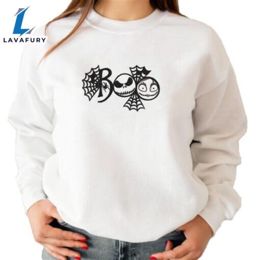 Cute Jack Skellington And Sally Embroidered Halloween Sweatshirt For Man And Women