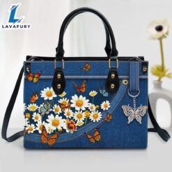 Daisy And Butterfly Leather Handbag…