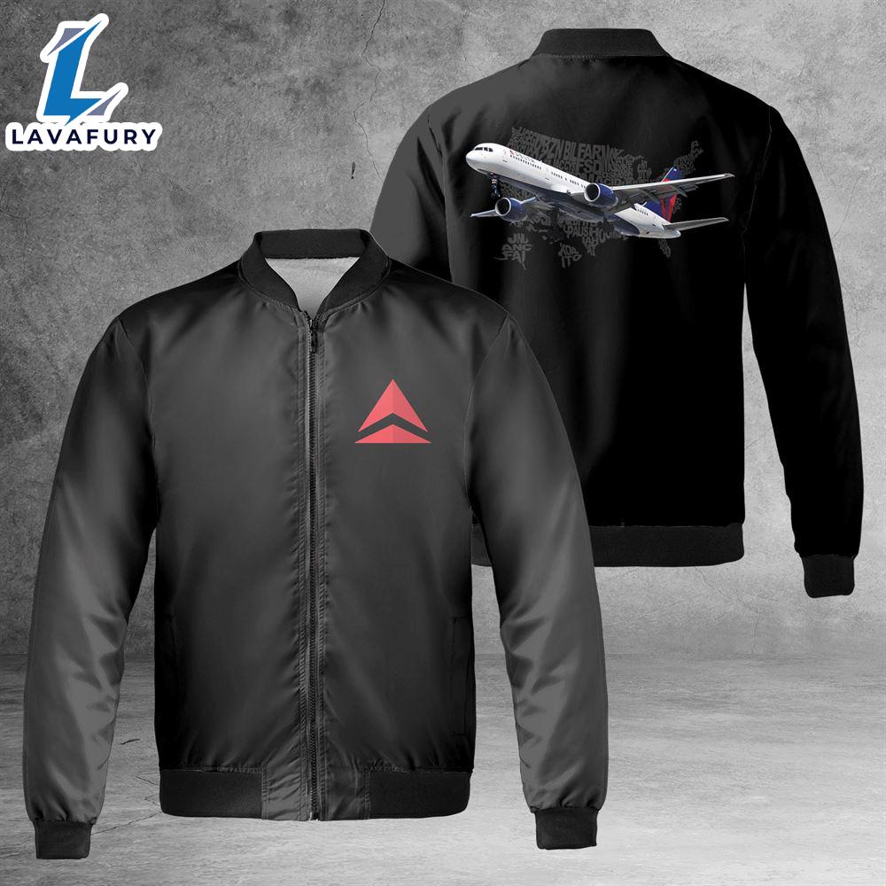 Delta Air Lines Boeing 757-232 AOP Fleece Bomber Jacket For Man And Women Delta Air Lines Boeing 757-232 AOP Fleece Bomber Jacket For Man And Women