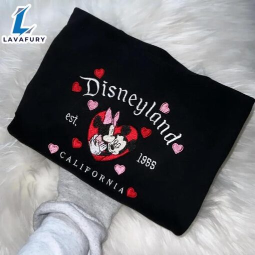 Disneyland Love Mickey & Minnie Sweetheart Embroidered T-Shirt