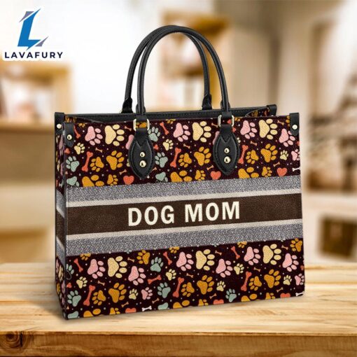 Dog Mom Pattern Pu Leather Bag Dog Mom Gift Ideas Christ Gifts Leather Bags Christian Leather Bag