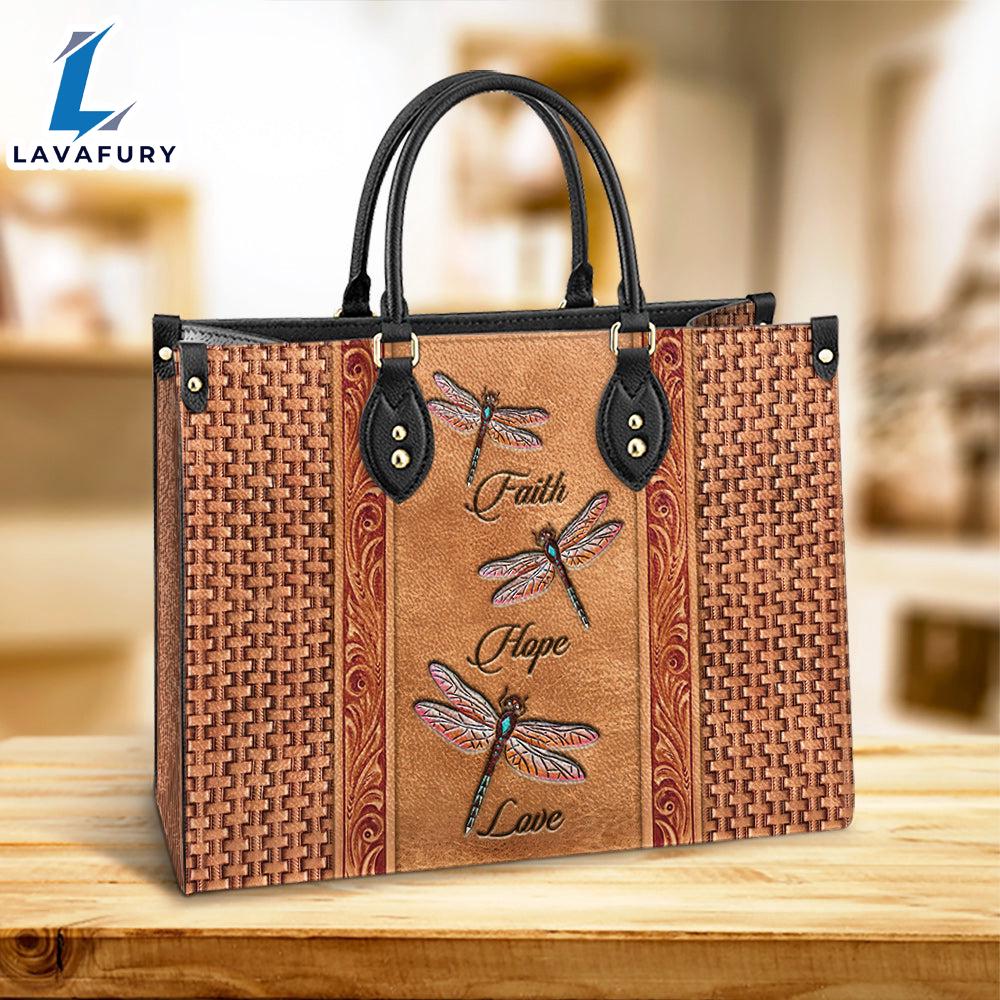 Dragonfly Faith Hope Love Leather Bag Christ Gifts Leather Bags Christian Leather Bag Dragonfly Faith Hope Love Leather Bag Christ Gifts Leather Bags Christian Leather Bag