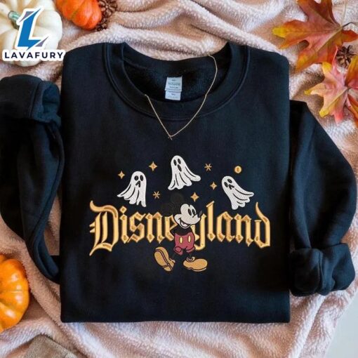 EMBROIDERED Disneyland Halloween Sweatshirt – Spooky Mickey Ghost Crewneck