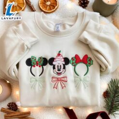 EMBROIDERED Mickey Christmas Sweatshirt, Coquette…