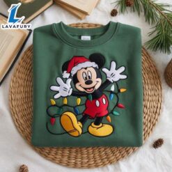 EMBROIDERED Mickey Mouse Christmas Sweatshirt,…