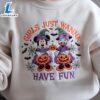 EMBROIDERED Minnie Daisy Halloween Kids Sweatshirt, Girls Just Wanna Have Fun Shirt