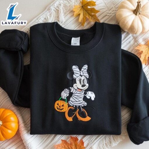 EMBROIDERED Minnie Mummy Halloween Sweatshirt, Minnie Ghost Shirt