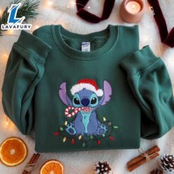 EMBROIDERED Stitch Christmas Lights Sweatshirt,…