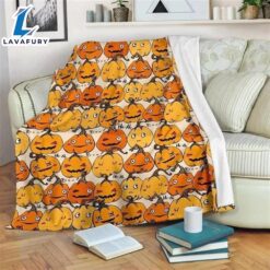 Emotion Pumpkin Halloween Sherpa Blanket…