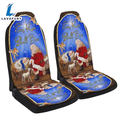Every Knee Shall Bow Santa Claus Jesus Christmas Seat Cover Cars – Christian Seat Cover