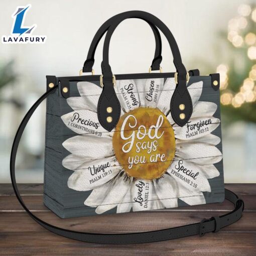 Faith Daisy Leather Bag Christ Gifts Leather Bags Christian Leather Bag