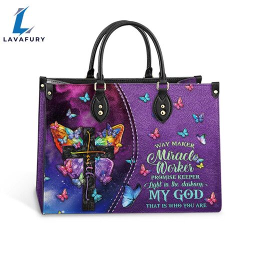 Faith Way Maker 2 Leather Bag Christ Gifts Leather Bags Christian Leather Bag