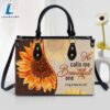 Fancy Sunflower Leather Bag He Calls Me Beautiful One Christ Gifts Leather Bags
