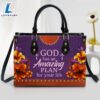 Floral Leather Handbag With Handle Worship Gift For Christians God Has An Amazing Plan For Your Life Christ Gifts Leather Bags