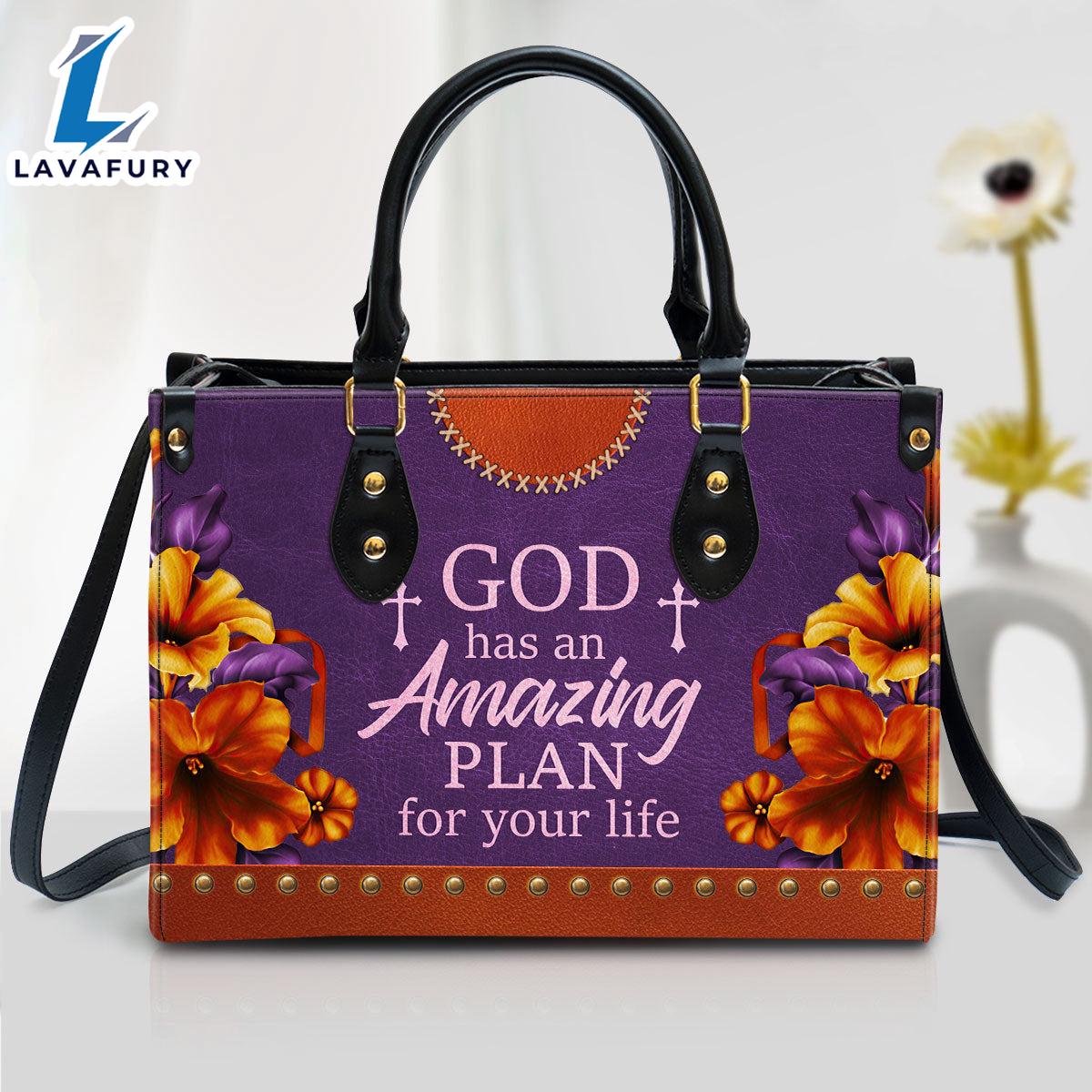 Floral Leather Handbag With Handle Worship Gift For Christians God Has An Amazing Plan For Your Life Christ Gifts Leather Bags Christian Leather Bag Floral Leather Handbag With Handle Worship Gift For Christians God Has An Amazing Plan For Your Life Christ Gifts Leather Bags Christian Leather Bag