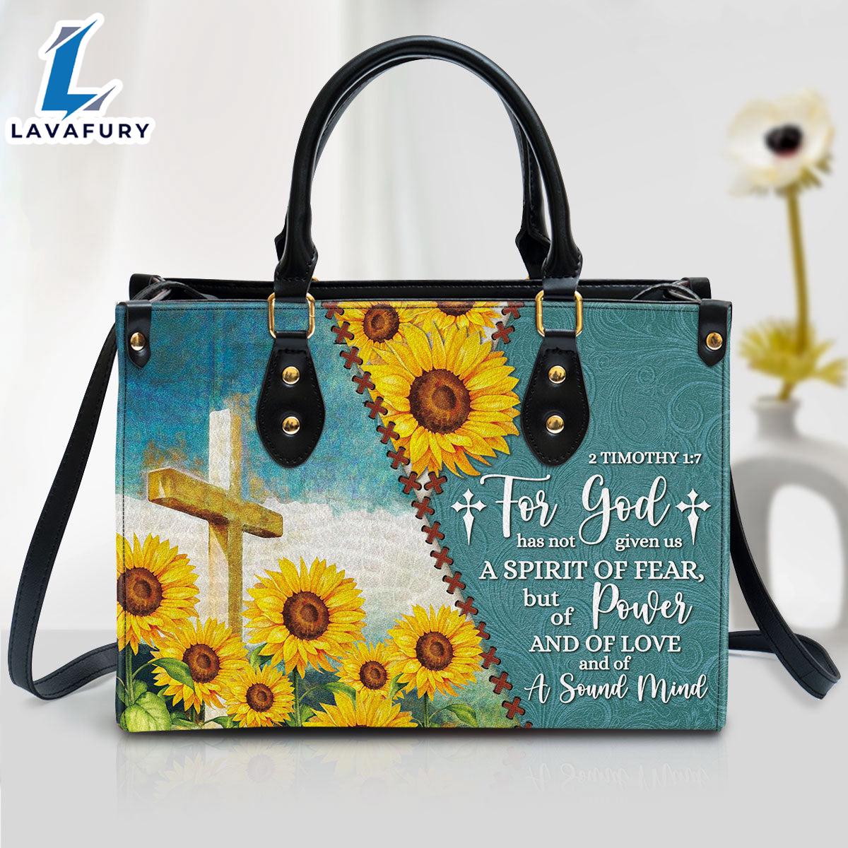 For God Has Given Us A Spirit Of Power And Of Love Sunflower Leather Bag Christ Gifts Leather Bags Christian Leather Bag For God Has Given Us A Spirit Of Power And Of Love Sunflower Leather Bag Christ Gifts Leather Bags Christian Leather Bag