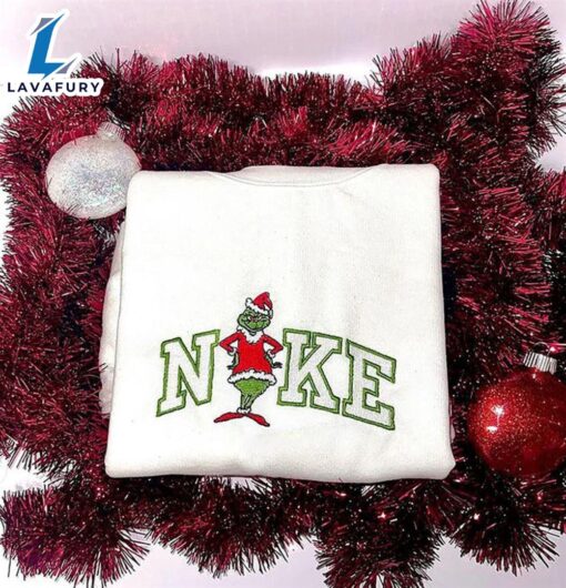 Funny Grinch Standing Logo Embroidered Sweatshirt  For Man And Women