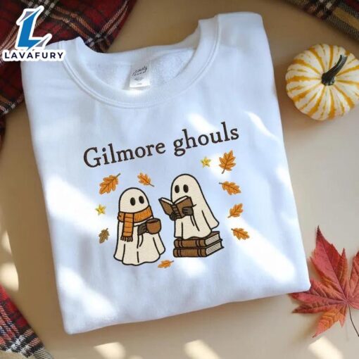 Ghost Gals Embroidered Sweatshirt, Cute Halloween Crewneck