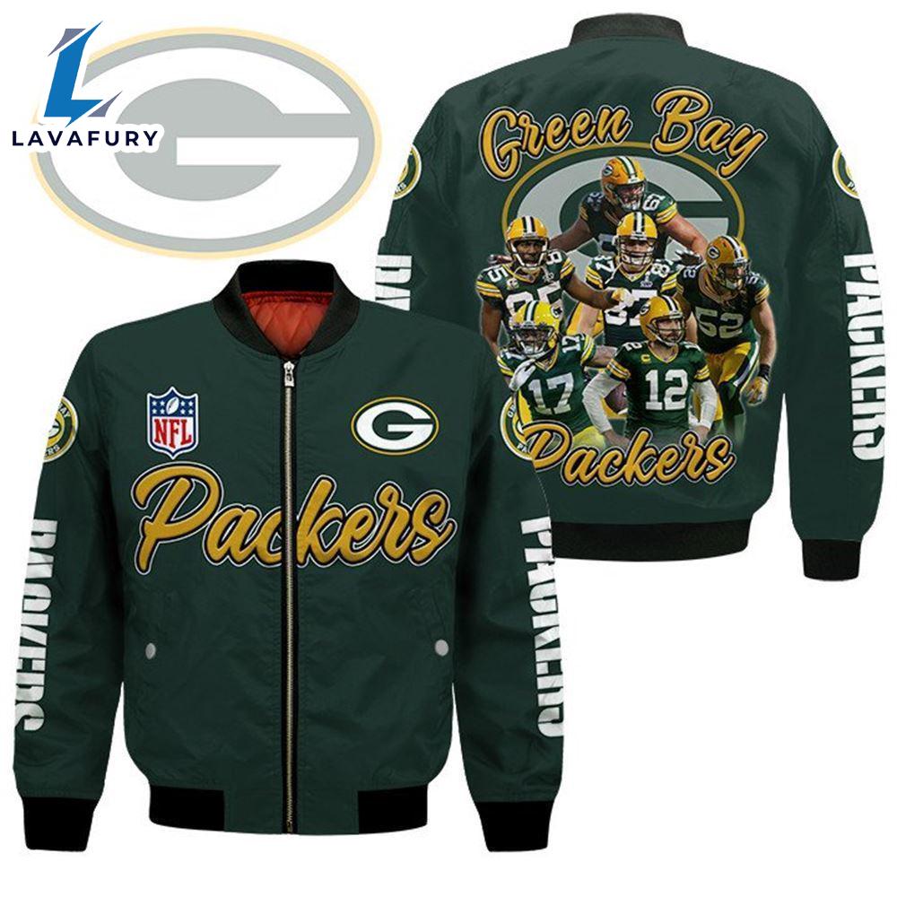 Green Bay Packers Players Nfl Bomber Jacket For Fans Green Bay Packers Players Nfl Bomber Jacket For Fans