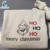 Grinch Merry Christmas Ho Ho Ho Embroidered Sweatshirt
