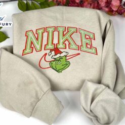 Grinch Red Green Embroidered Sweatshirt…
