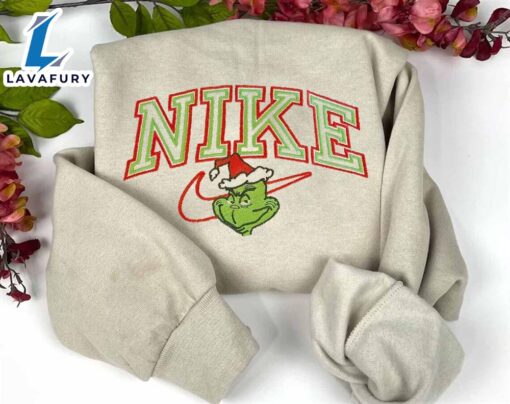 Grinch Red Green Embroidered Sweatshirt  For Man And Women