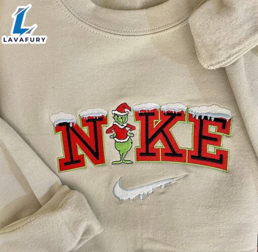 Grinch Snow Embroidered Sweatshirt Inspired Crewneck Sweatshirt  For Man And Women
