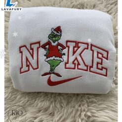 Grinch Snow Red Embroidered Sweatshirt…