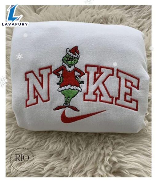 Grinch Snow Red Embroidered Sweatshirt  For Man And Women
