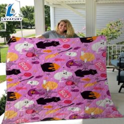 Halloween Boo Sherpa Blanket Throw…