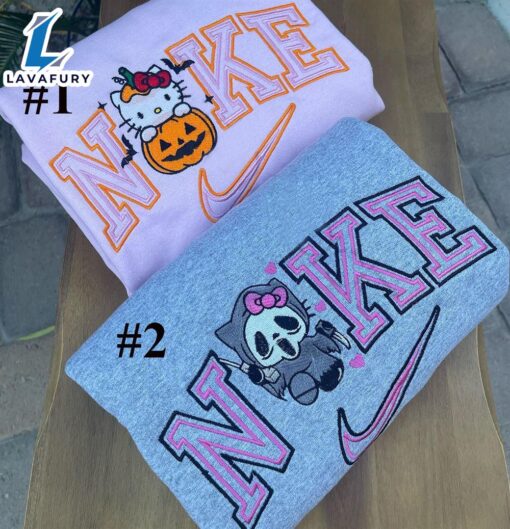 Halloween Hello Kitty Embroidered Shirt For Man And Women