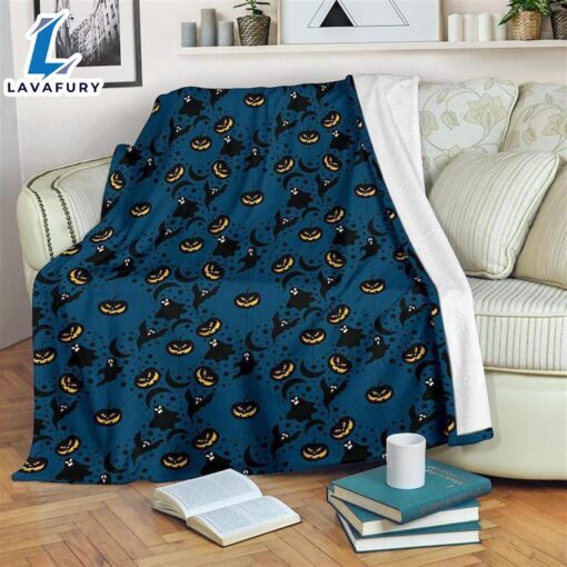 Halloween Pattern Black Bat Sherpa Blanket Halloween Adult Blanket Halloween Gift Gift Xmas