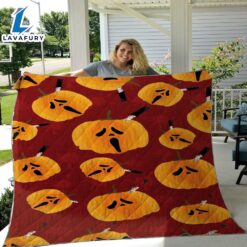 Halloween Pumpkin Sherpa Blanket –…