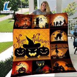Halloween Pumpkin Sherpa Blanket –…