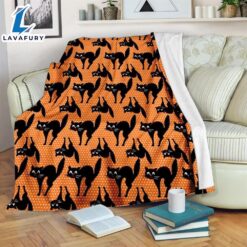 Halloween Scared Cat Sherpa Blanket…