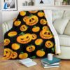 Halloween Scary Pumkins Sherpa Blanket Halloween Adult Blanket Pumpkins Emotions Halloween
