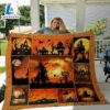 Halloween Sherpa Blanket - Halloween Throw - Pumpkin Halloween Gift