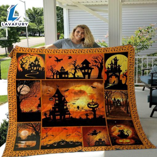 Halloween Sherpa Blanket – Halloween Throw – Pumpkin Halloween Gift  Gift Xmas