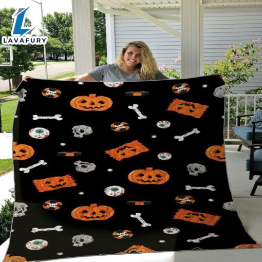 Halloween Trick Or Treat Sherpa Blanket – Trick R Treat Halloween Throw – Halloween Gift  Gift Xmas