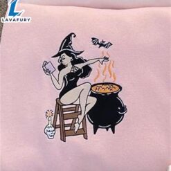 Halloween Witch Embroidery Sweatshirt For…