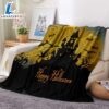 Happy Halloween Yellow Sky Night Sherpa Blanket Halloween Adult Blanket Halloween Gift