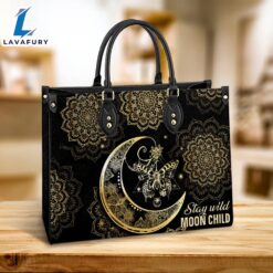 Hippie Butterfly Moon Leather Bag…