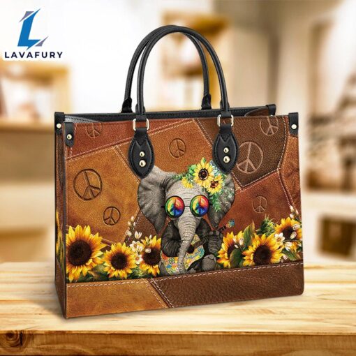 Hippie Elephant Peace Leather Bag Christ Gifts Leather Bags Christian Leather Bag