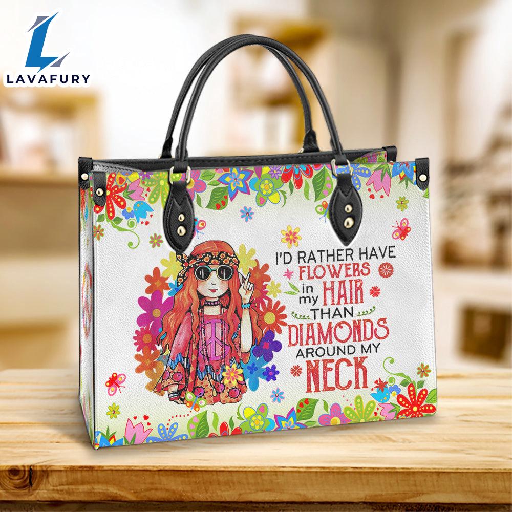 Hippie Flowers In My Hair Leather Bag Christ Gifts Leather Bags Christian Leather Bag Hippie Flowers In My Hair Leather Bag Christ Gifts Leather Bags Christian Leather Bag
