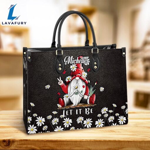 Hippie Gnome Let It Be 1 Leather Bag Christ Gifts Leather Bags Christian Leather Bag