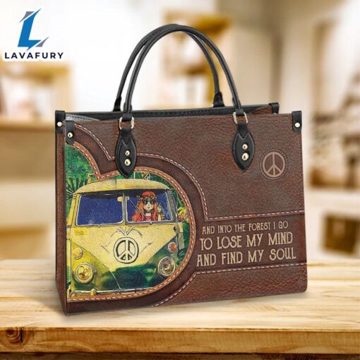 Hippie Into The Forest I Go Leather Bag Christ Gifts Leather Bags Christian Leather Bag