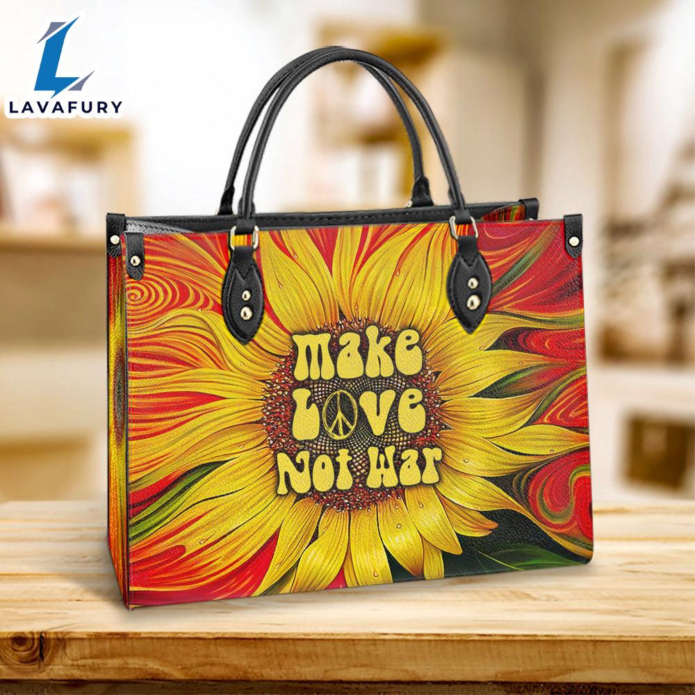 Hippie Make Love Not War Leather Bag Christ Gifts Leather Bags Christian Leather Bag Hippie Make Love Not War Leather Bag Christ Gifts Leather Bags Christian Leather Bag