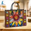 Hippie Sunflower Colorful 2 Leather Bag Christ Gifts Leather Bags