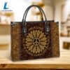 Hippie Sunflower Imagine All The People Living Life In Peace Leather Bag Christ Gifts Leather Bags